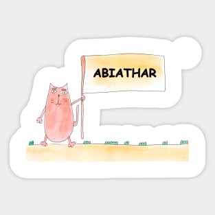 АВIАТНАR name. Personalized gift for birthday your friend. Cat character holding a banner Sticker